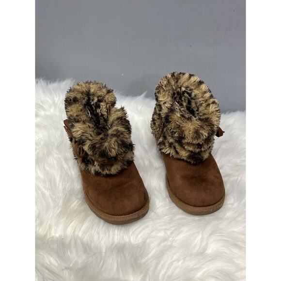 MAKALU California BOOT Girls 8 Plush Leopard Faux Fur, Full Length Zip - Picture 3 of 12